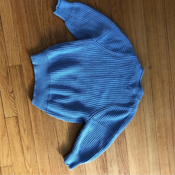 Frame Denim Drop Needle Cotton-Cashmere Sweater Powder Blue - Picture 7 of 8